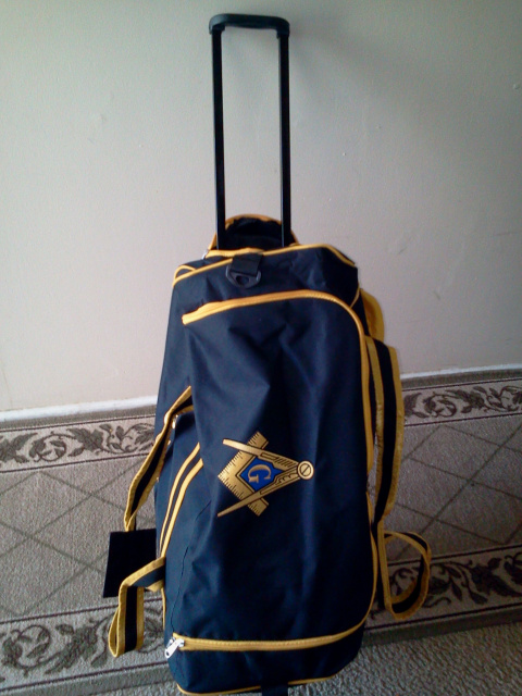 Flakitas Novelties Embroidered Black Mason Freemasons Freemason Utility Duffle Sports Travel Bag 